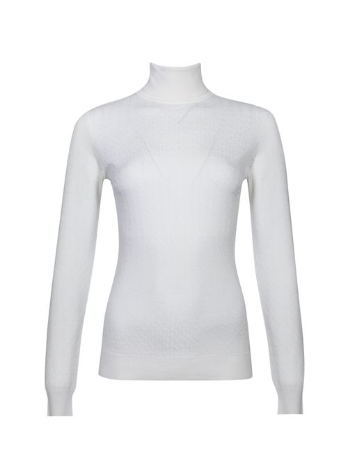 Maglia in lana jacquard con logo Avorio Elisabetta Franchi | MK23S56E2360
